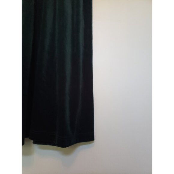 Vtg Gotcha Covered Women 12 Midi Dress Button Pleated Velour Green Velvet Modest - Picture 3 of 5